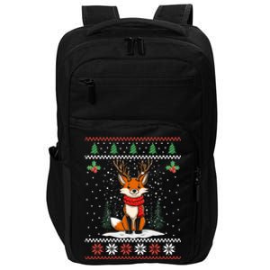 Fox Reindeer Santa Ugly Christmas Sweater Xmas Gift Impact Tech Backpack