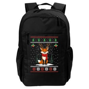 Fox Reindeer Santa Ugly Christmas Sweater Xmas Gift Daily Commute Backpack