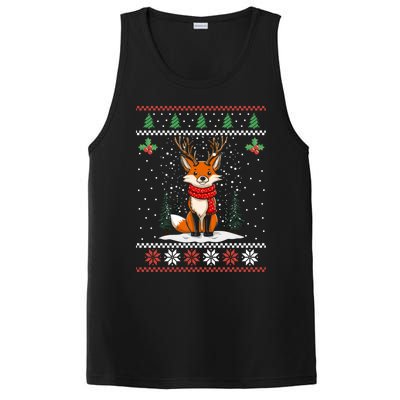 Fox Reindeer Santa Ugly Christmas Sweater Xmas Gift PosiCharge Competitor Tank