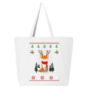 Fox Reindeer Santa Ugly Christmas Sweater Xmas Gift 25L Jumbo Tote