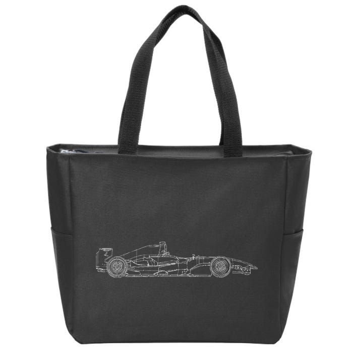 Formula Racecar Schematic Race Car Driver Formula Racing Zip Tote Bag
