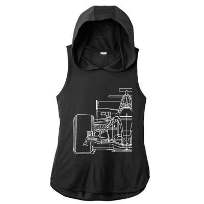 Formula Racecar Schematic Race Car Driver Formula Racing Ladies PosiCharge Tri-Blend Wicking Draft Hoodie Tank