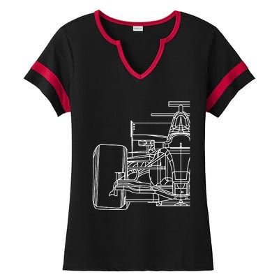 Formula Racecar Schematic Race Car Driver Formula Racing Ladies Halftime Notch Neck Tee