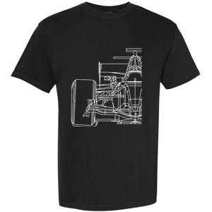 Formula Racecar Schematic Race Car Driver Formula Racing Garment-Dyed Heavyweight T-Shirt