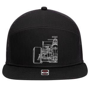 Formula Racecar Schematic Race Car Driver Formula Racing 7 Panel Mesh Trucker Snapback Hat