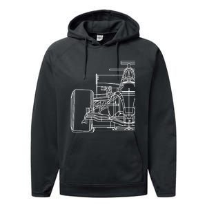 Formula Racecar Schematic Race Car Driver Formula Racing Performance Fleece Hoodie