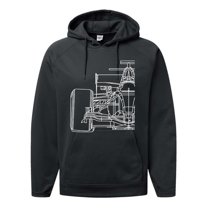 Formula Racecar Schematic Race Car Driver Formula Racing Performance Fleece Hoodie