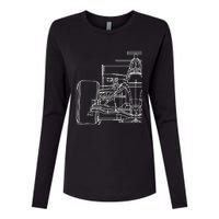 Formula Racecar Schematic Race Car Driver Formula Racing Womens Cotton Relaxed Long Sleeve T-Shirt