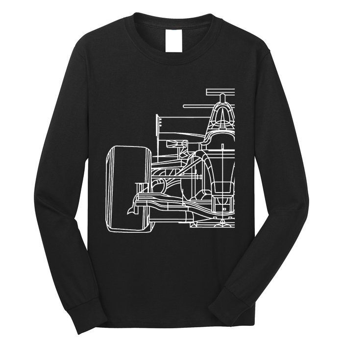 Formula Racecar Schematic Race Car Driver Formula Racing Long Sleeve Shirt