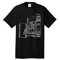 Formula Racecar Schematic Race Car Driver Formula Racing Tall T-Shirt