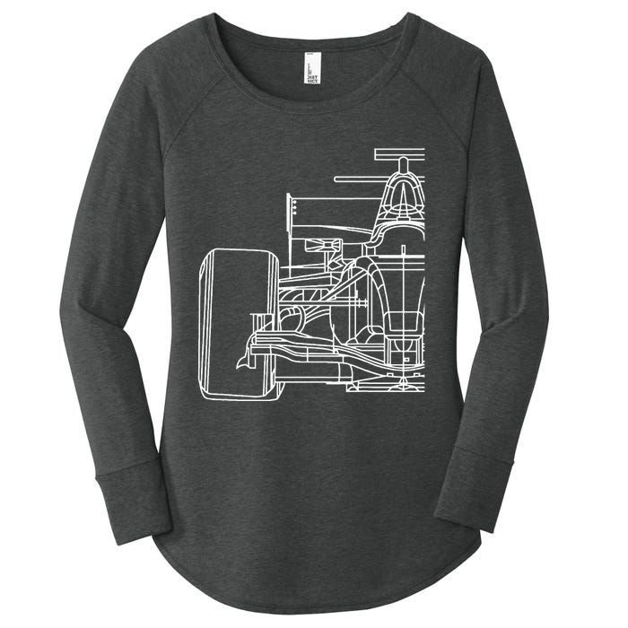 Formula Racecar Schematic Race Car Driver Formula Racing Women's Perfect Tri Tunic Long Sleeve Shirt