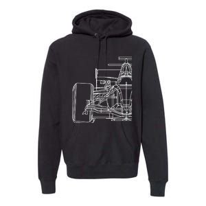 Formula Racecar Schematic Race Car Driver Formula Racing Premium Hoodie