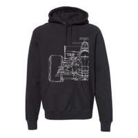 Formula Racecar Schematic Race Car Driver Formula Racing Premium Hoodie