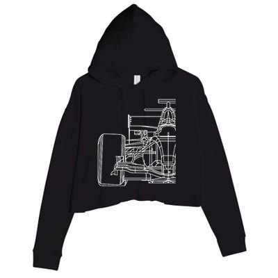 Formula Racecar Schematic Race Car Driver Formula Racing Crop Fleece Hoodie