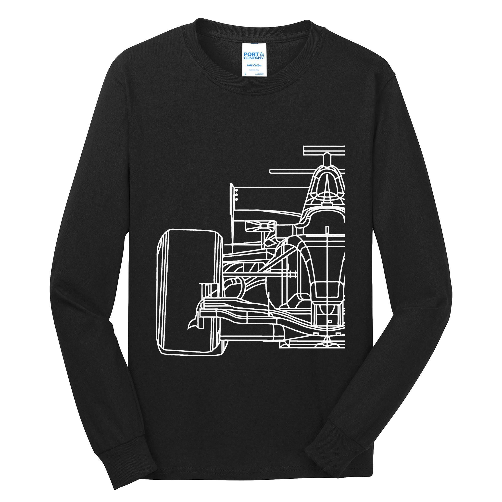 Formula Racecar Schematic Race Car Driver Formula Racing Tall Long Sleeve T-Shirt