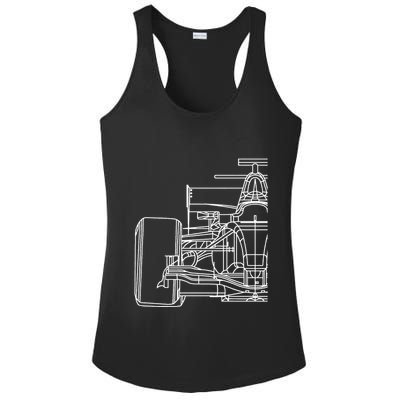 Formula Racecar Schematic Race Car Driver Formula Racing Ladies PosiCharge Competitor Racerback Tank