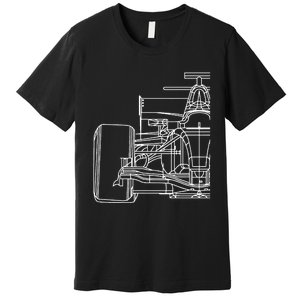 Formula Racecar Schematic Race Car Driver Formula Racing Premium T-Shirt