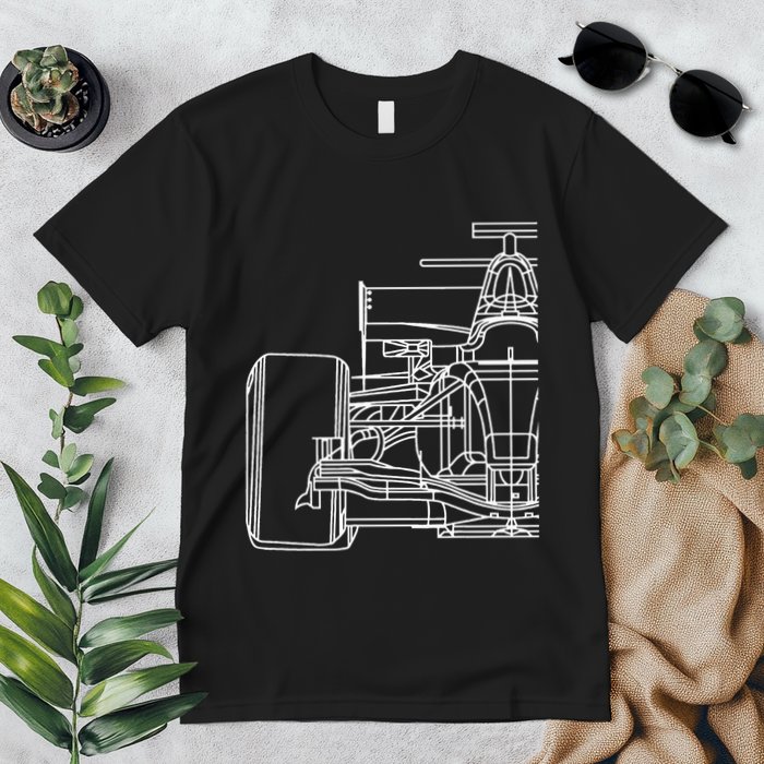 Formula Racecar Schematic Race Car Driver Formula Racing Premium T-Shirt