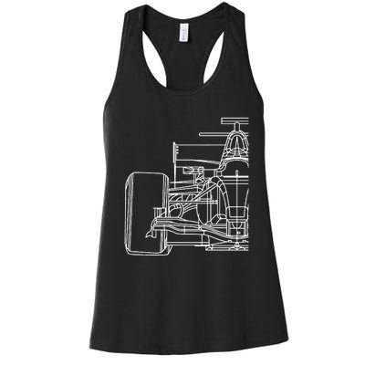 Formula Racecar Schematic Race Car Driver Formula Racing Women's Racerback Tank