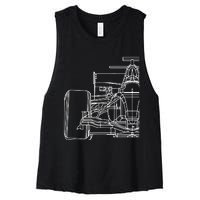 Formula Racecar Schematic Race Car Driver Formula Racing Women's Racerback Cropped Tank