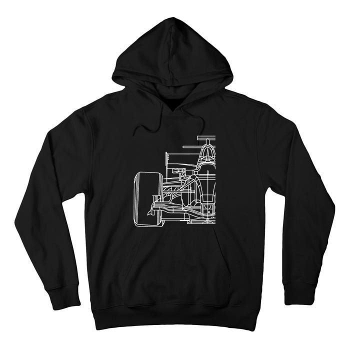 Formula Racecar Schematic Race Car Driver Formula Racing Tall Hoodie