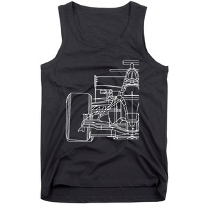 Formula Racecar Schematic Race Car Driver Formula Racing Tank Top