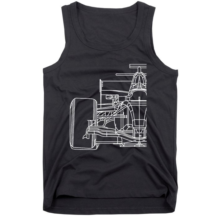 Formula Racecar Schematic Race Car Driver Formula Racing Tank Top