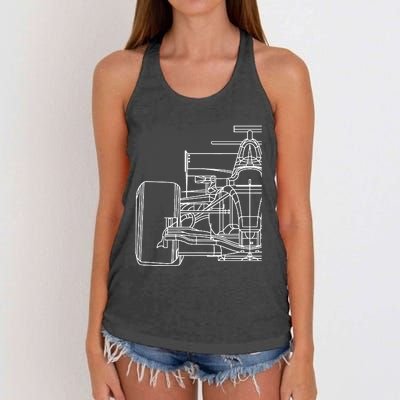 Formula Racecar Schematic Race Car Driver Formula Racing Women's Knotted Racerback Tank