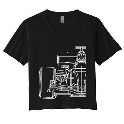 Formula Racecar Schematic Race Car Driver Formula Racing Crop Top