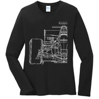 Formula Racecar Schematic Race Car Driver Formula Racing Ladies Long Sleeve Shirt