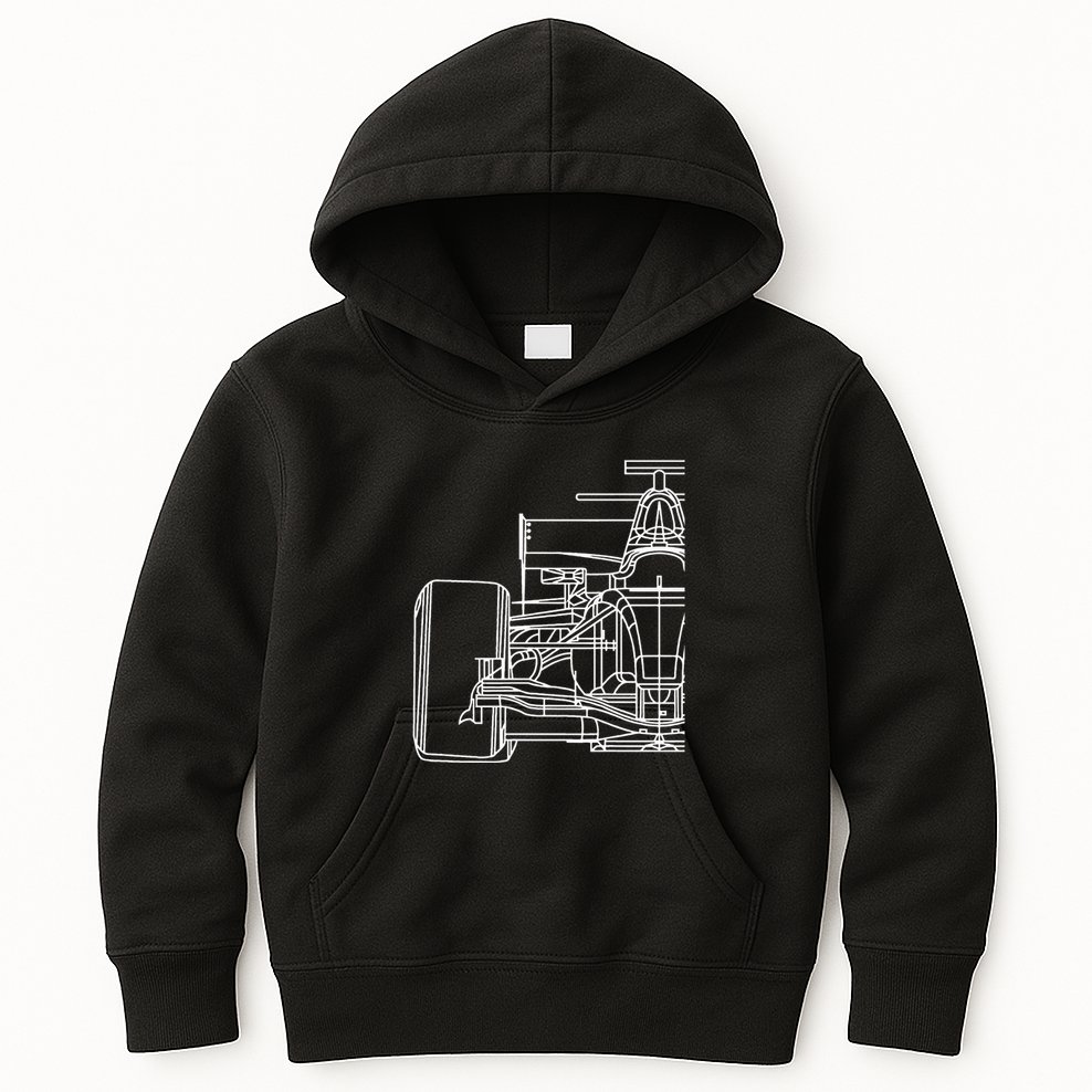 Formula Racecar Schematic Race Car Driver Formula Racing Kids Hoodie