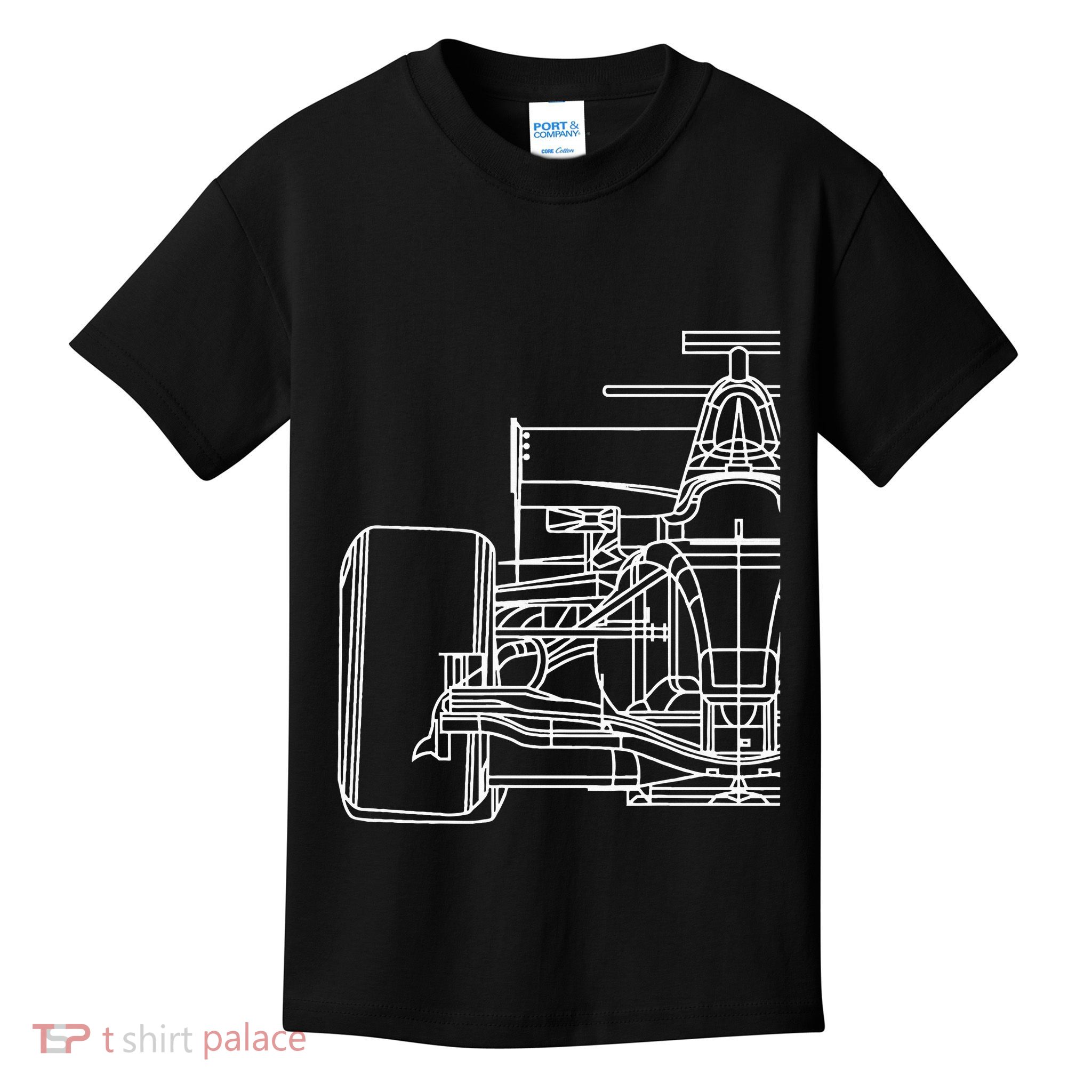 Formula Racecar Schematic Race Car Driver Formula Racing Kids T-Shirt