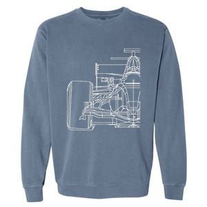 Formula Racecar Schematic Race Car Driver Formula Racing Garment-Dyed Sweatshirt