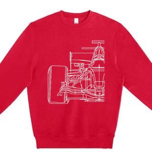 Formula Racecar Schematic Race Car Driver Formula Racing Premium Crewneck Sweatshirt