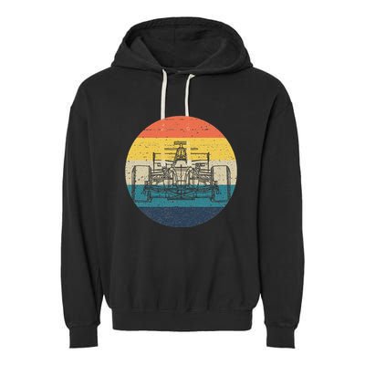 Formula Racecar Schematic Retro Formula Racecar Driver Garment-Dyed Fleece Hoodie