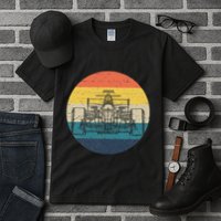 Formula Racecar Schematic Retro Formula Racecar Driver Tall T-Shirt