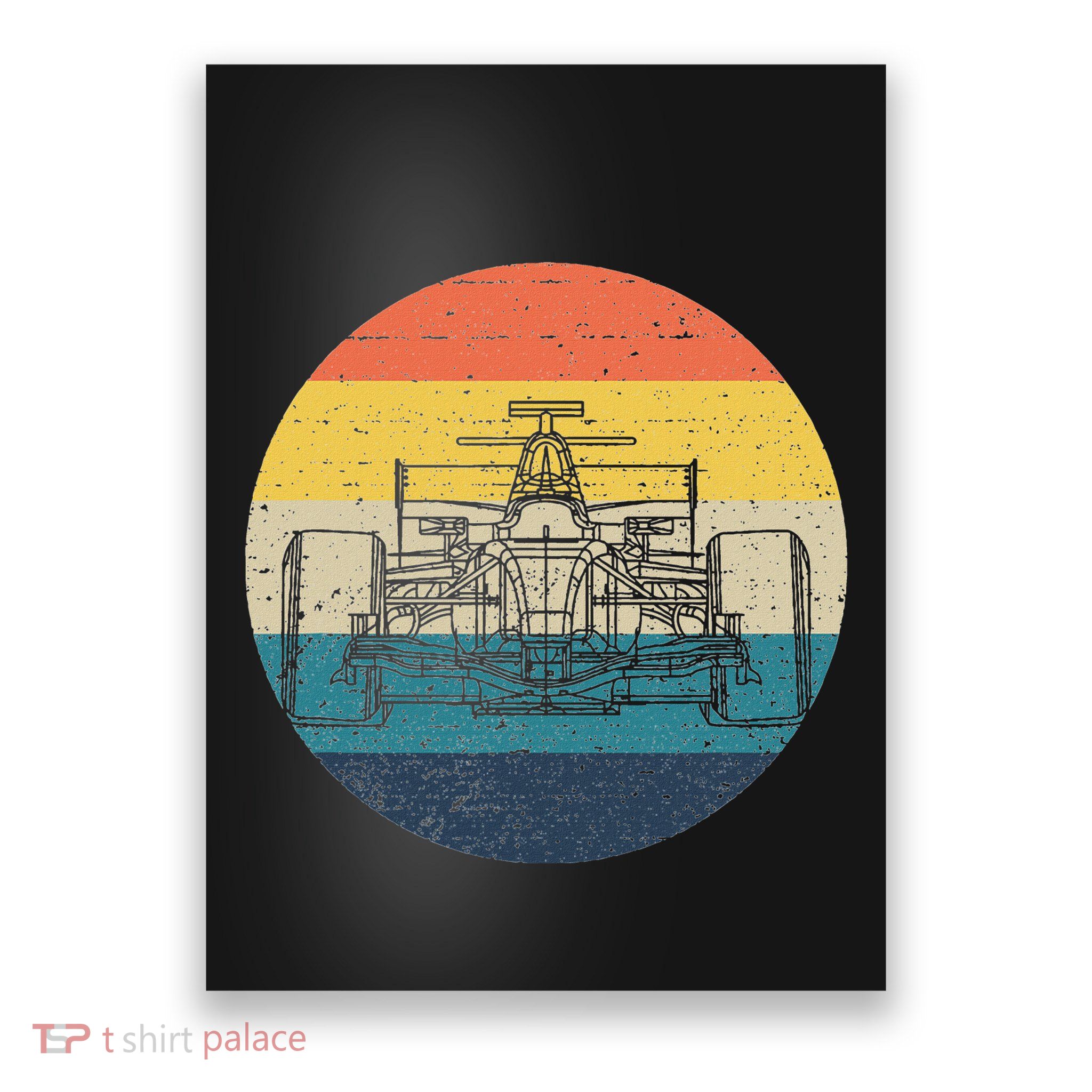 Formula Racecar Schematic Retro Formula Racecar Driver Poster