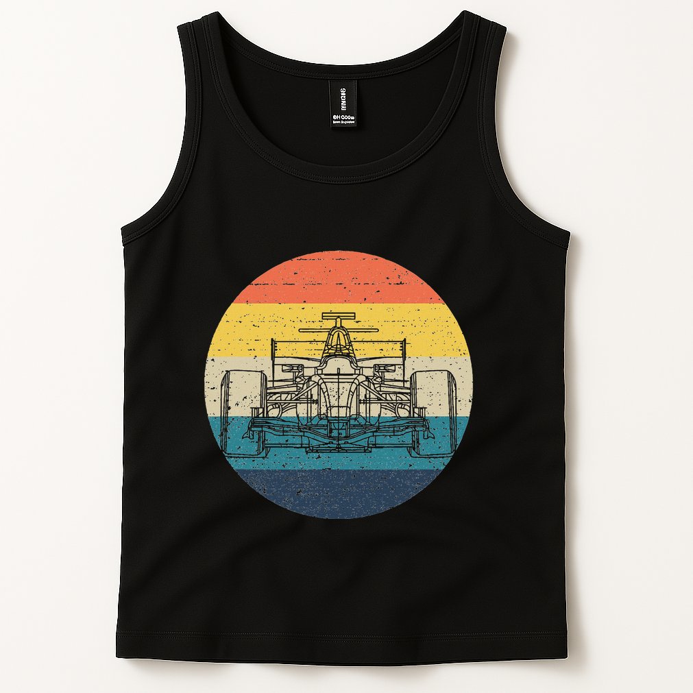 Formula Racecar Schematic Retro Formula Racecar Driver Tank Top