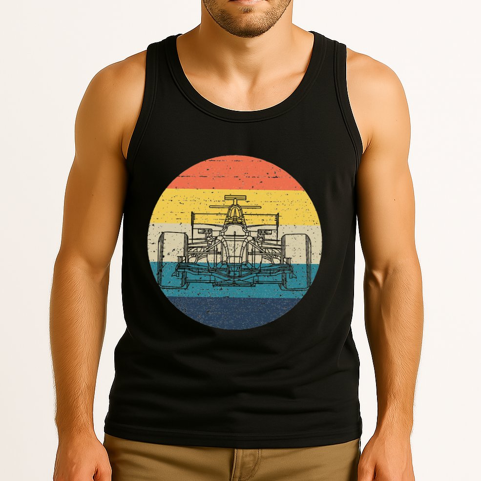 Formula Racecar Schematic Retro Formula Racecar Driver Tank Top