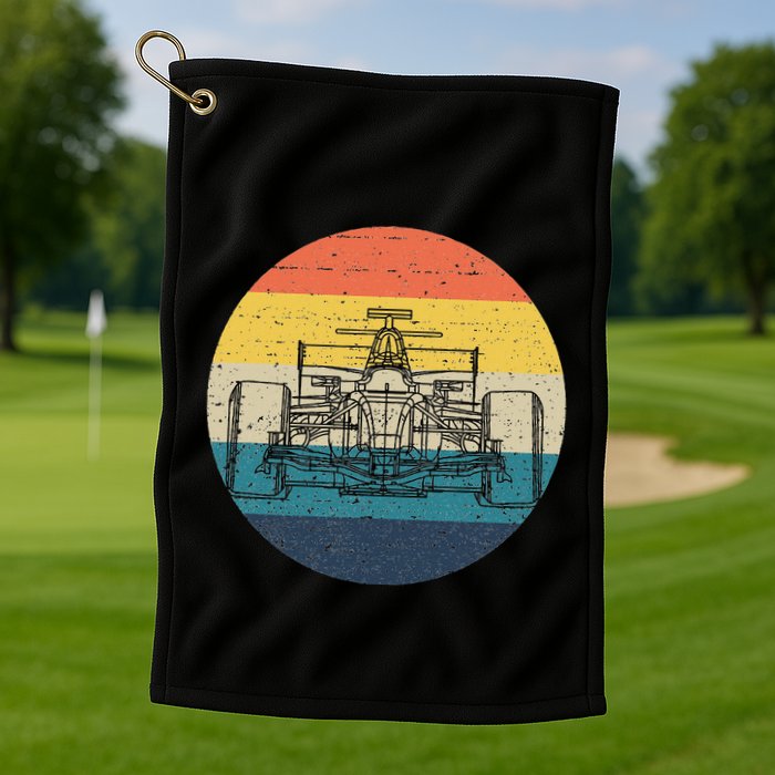 Formula Racecar Schematic Retro Formula Racecar Driver Golf Towel