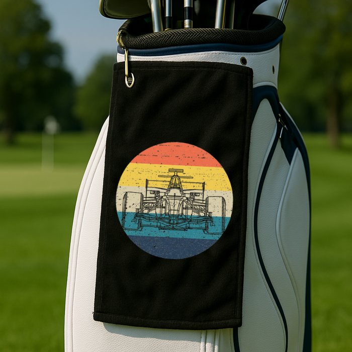 Formula Racecar Schematic Retro Formula Racecar Driver Golf Towel