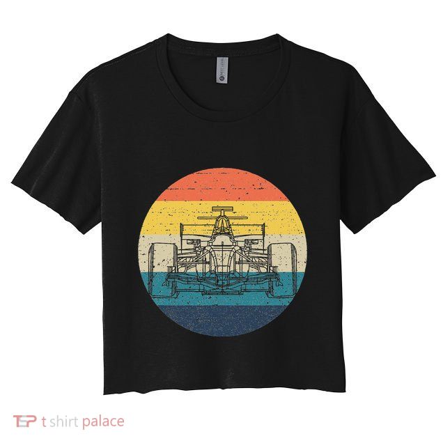 Formula Racecar Schematic Retro Formula Racecar Driver Crop Top
