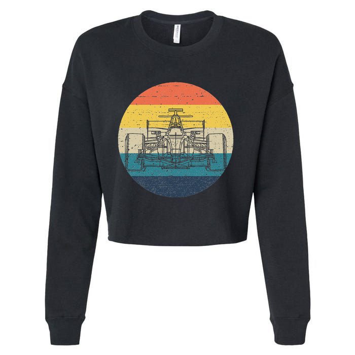 Formula Racecar Schematic Retro Formula Racecar Driver Cropped Pullover Crew
