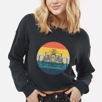 Formula Racecar Schematic Retro Formula Racecar Driver Cropped Pullover Crew