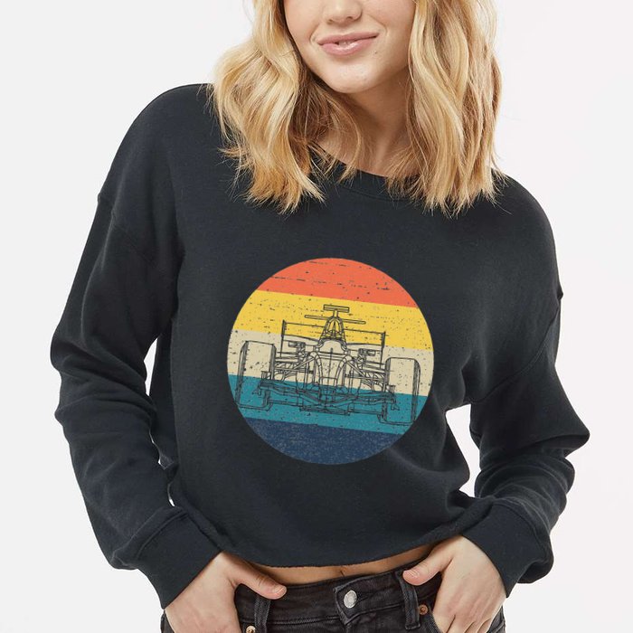 Formula Racecar Schematic Retro Formula Racecar Driver Cropped Pullover Crew