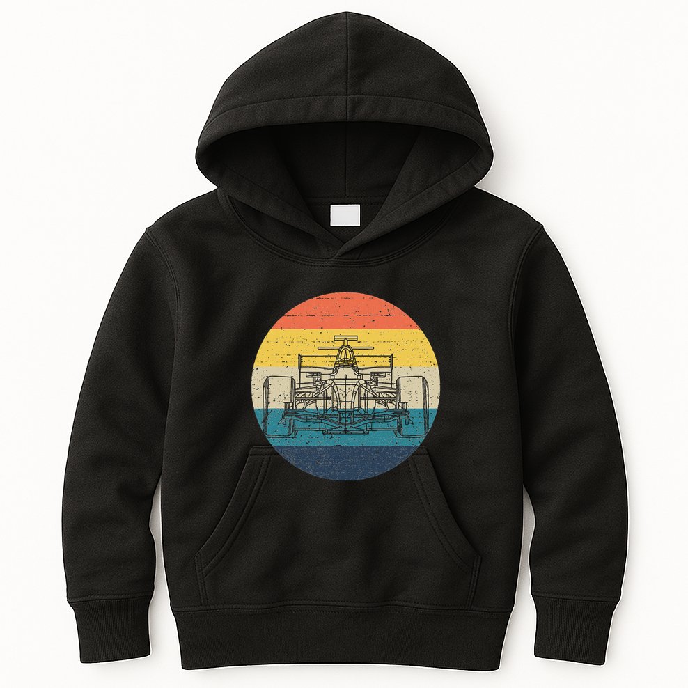 Formula Racecar Schematic Retro Formula Racecar Driver Kids Hoodie