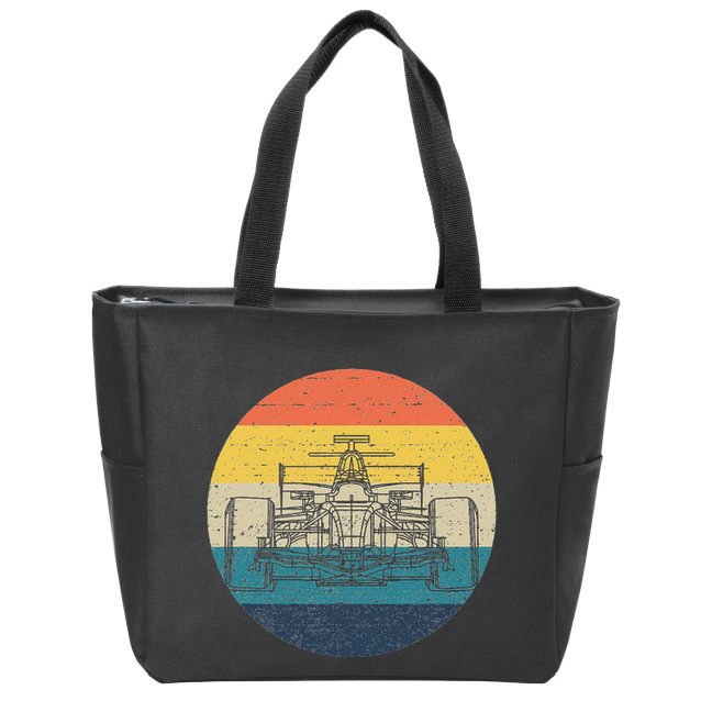 Formula Racecar Schematic Retro Formula Racecar Driver Zip Tote Bag