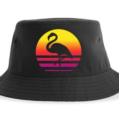 Flamingo Retro Style Vintage Sustainable Bucket Hat