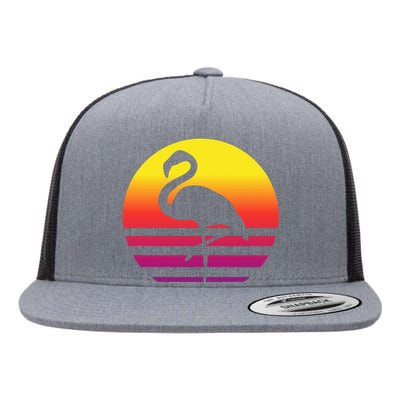 Flamingo Retro Style Vintage Flat Bill Trucker Hat