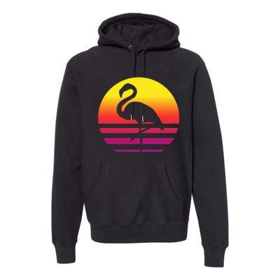 Flamingo Retro Style Vintage Premium Hoodie